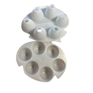 Jell-O Egg Jigglers Mold White Plastic Easter 6 Cavity Gelatin 3D Egg Maker